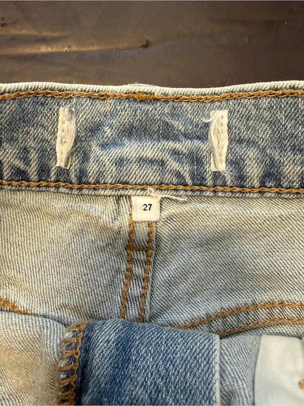 Women’s‎ Daze Frayed Light Blue Distressed Denim Shorts high rise size 27 - Picture 2 of 6